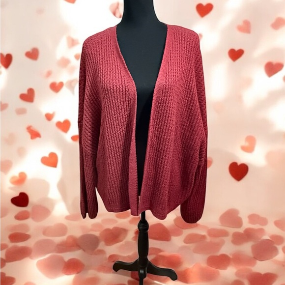 Fat Face Cozy Raspberry Red Cardigan Sweater - Picture 4 of 5